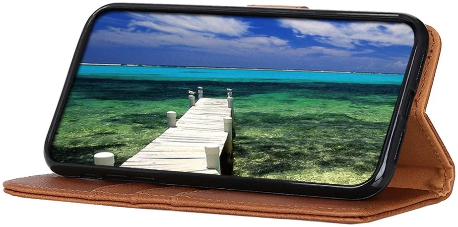 KHAZNEH Oppo A58 4G Hoesje Portemonnee Book Case Bruin afbeelding 3