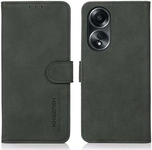 KHAZNEH Oppo A58 4G Hoesje Retro Wallet Book Case Groen afbeelding 2
