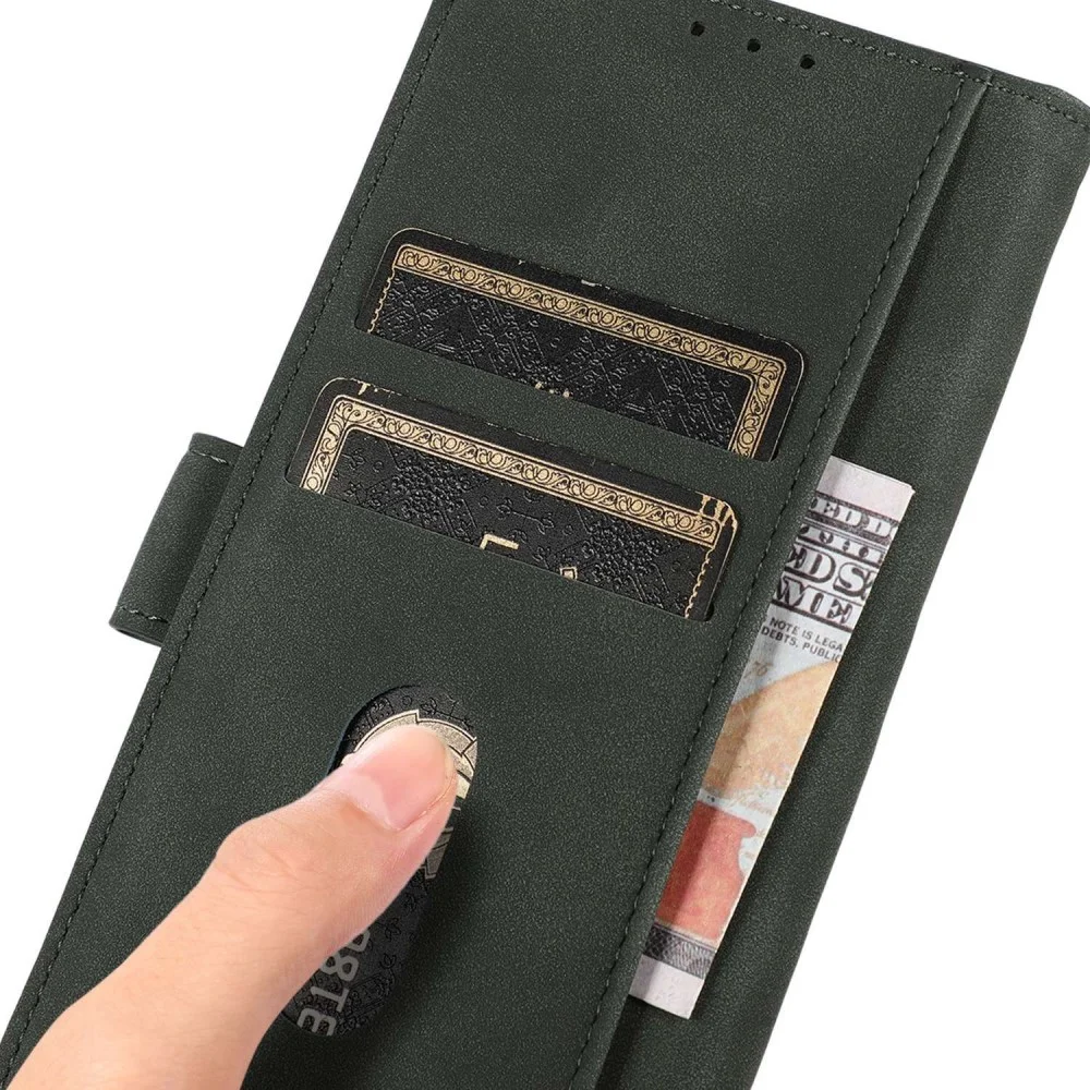 KHAZNEH Oppo A58 4G Hoesje Retro Wallet Book Case Groen afbeelding 4
