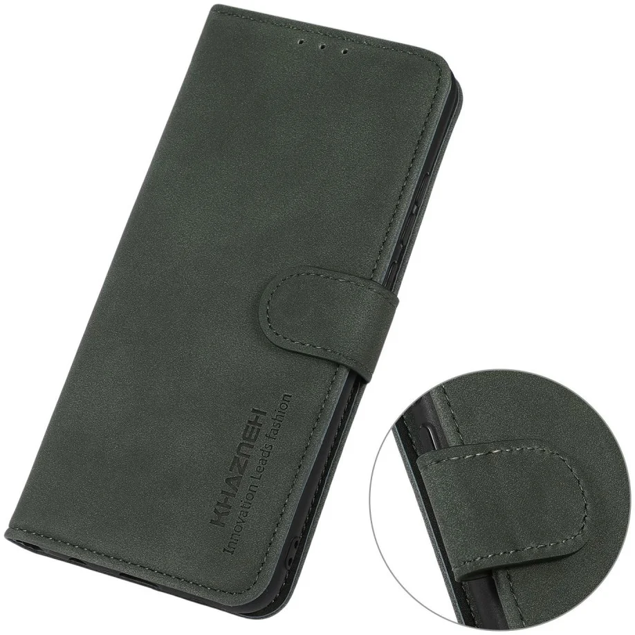 KHAZNEH Oppo A58 4G Hoesje Retro Wallet Book Case Groen afbeelding 5