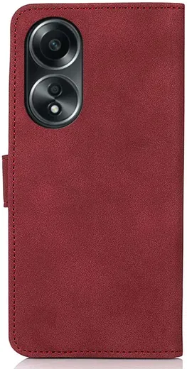 KHAZNEH Oppo A58 4G Hoesje Retro Wallet Book Case Rood afbeelding 7