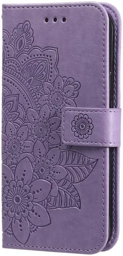 Oppo A58 4G Hoesje Bloemen Book Case met Pasjeshouder Paars afbeelding 10