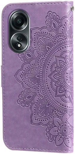 Oppo A58 4G Hoesje Bloemen Book Case met Pasjeshouder Paars afbeelding 15