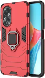 Oppo A58 4G Hoesje met Magnetische Kickstand Ring Rood afbeelding