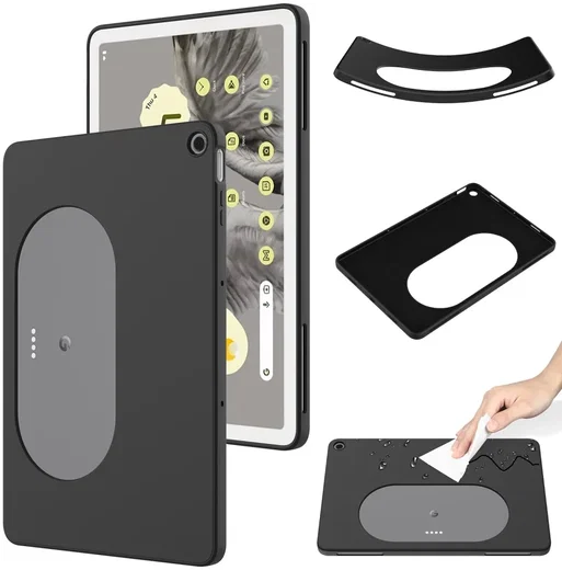 Google Pixel Tablet Hoes Siliconen Back Cover Zwart afbeelding 2