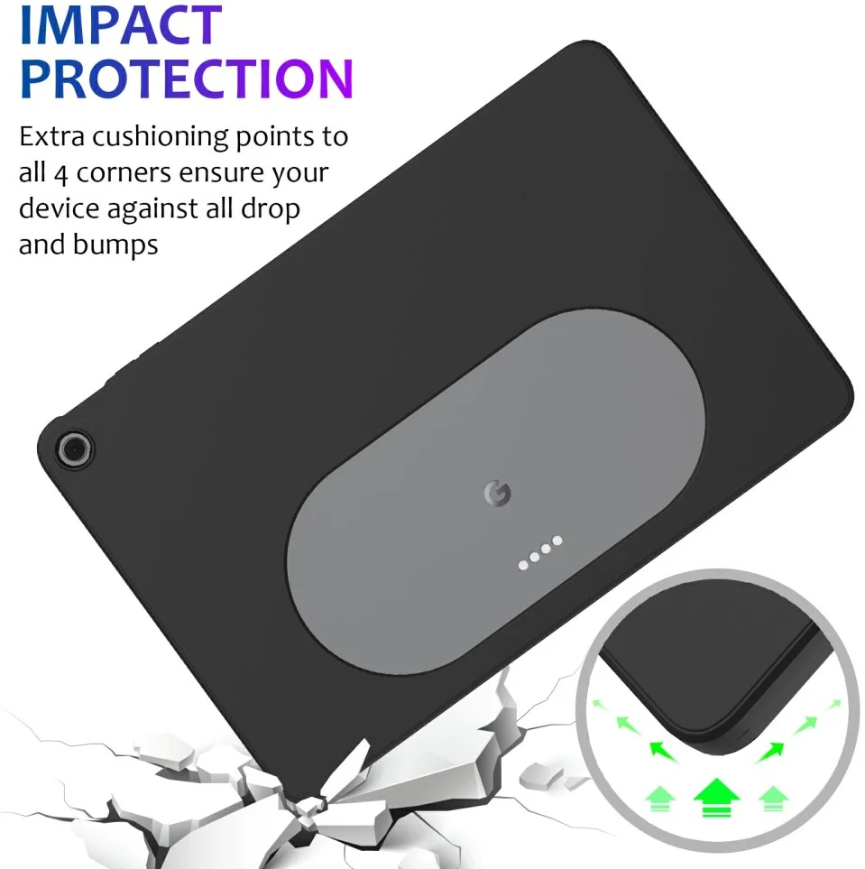 Google Pixel Tablet Hoes Siliconen Back Cover Zwart afbeelding 3
