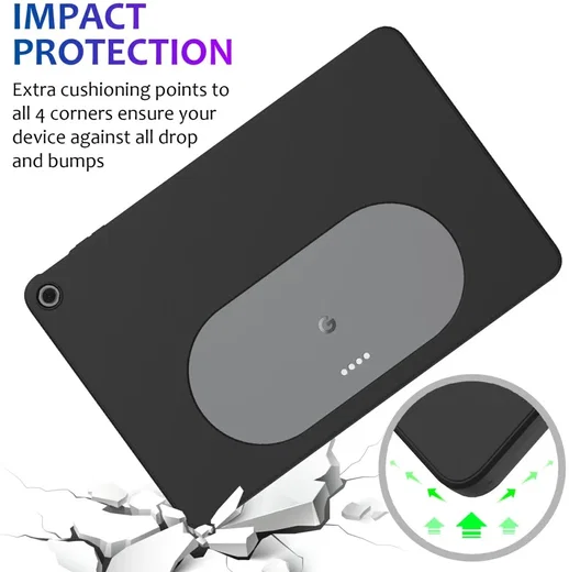 Google Pixel Tablet Hoes Siliconen Back Cover Zwart afbeelding 3
