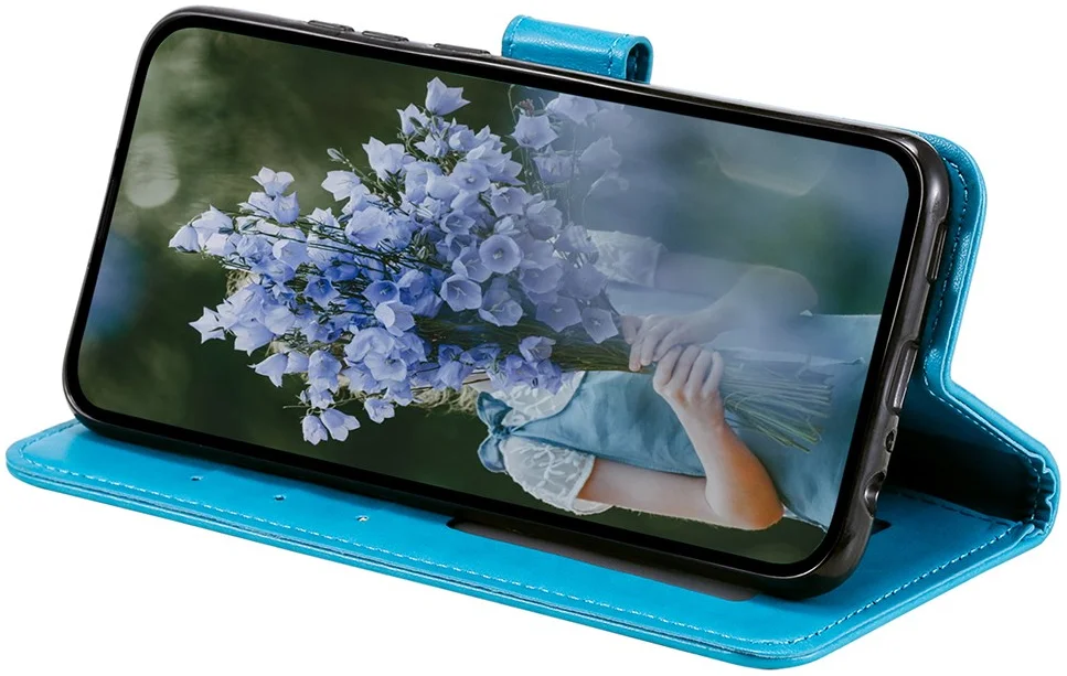 Google Pixel 8a Hoesje Mandala Book Case met Pasjeshouder Blauw afbeelding 3