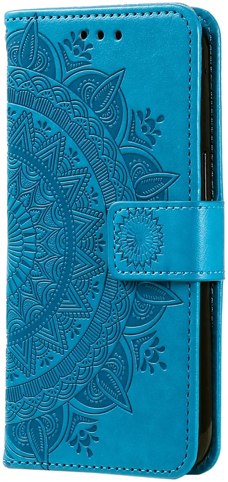 Google Pixel 8a Hoesje Mandala Book Case met Pasjeshouder Blauw afbeelding 5