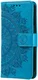 Google Pixel 8a Hoesje Mandala Book Case met Pasjeshouder Blauw afbeelding 5