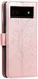Google Pixel 8a Hoesje Mandala Book Case met Pasjeshouder Roze Goud afbeelding 6