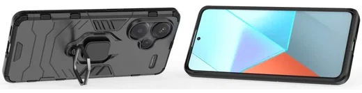 Xiaomi Redmi Note 13 Pro Plus Hoesje Magnetische Kickstand Ring Zwart afbeelding 2
