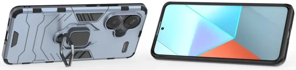 Xiaomi Redmi Note 13 Pro Plus Hoesje Magnetische Kickstand Ring Blauw afbeelding 2