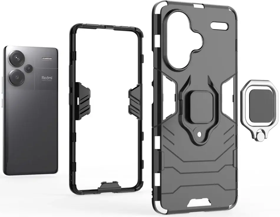 Xiaomi Redmi Note 13 Pro Plus Hoesje Magnetische Kickstand Ring Blauw afbeelding 3