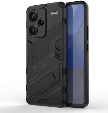 Xiaomi Redmi 13 Pro Plus Hoesje Shockproof Kickstand Back Cover Zwart