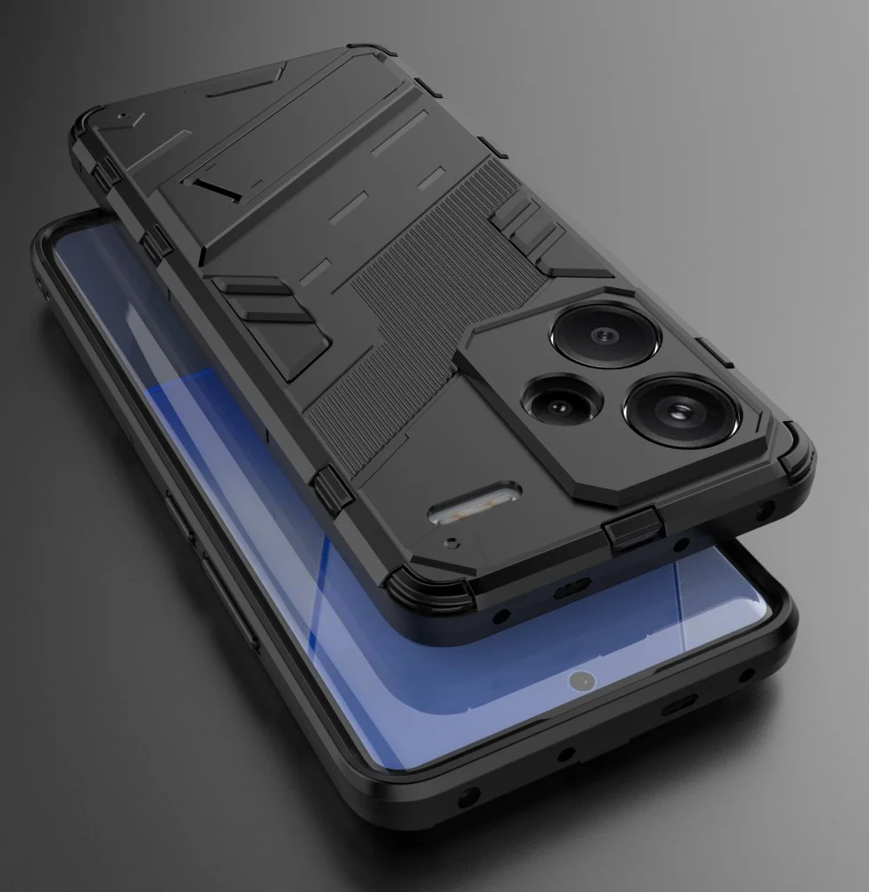Xiaomi Redmi 13 Pro Plus Hoesje Shockproof Kickstand Back Cover Zwart afbeelding 5