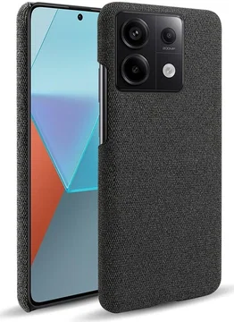 Xiaomi Redmi Note 13 Pro 5G / Poco X6 Hoesje Stoffen Back Cover Zwart