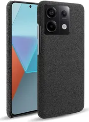 Xiaomi Redmi Note 13 Pro 5G / Poco X6 Hoesje Stoffen Back Cover Zwart afbeelding