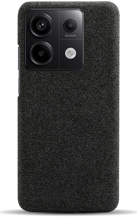 Xiaomi Redmi Note 13 Pro 5G / Poco X6 Hoesje Stoffen Back Cover Zwart afbeelding 3