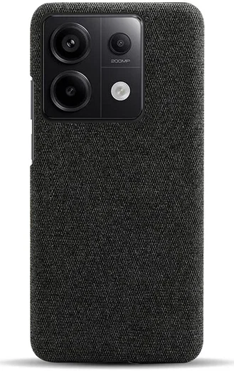 Xiaomi Redmi Note 13 Pro 5G / Poco X6 Hoesje Stoffen Back Cover Zwart afbeelding 3
