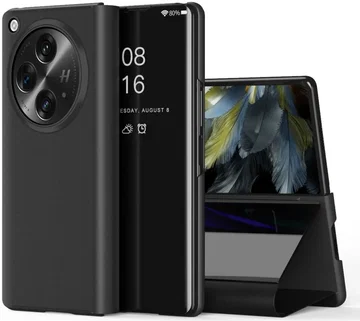OnePlus Open / Oppo Find N3 Hoesje met Standaard Kunstleer Zwart