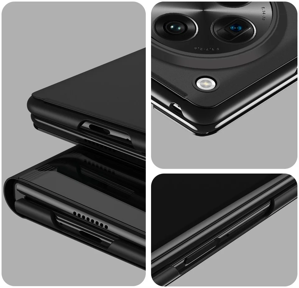 OnePlus Open / Oppo Find N3 Hoesje met Standaard Kunstleer Zwart afbeelding 4