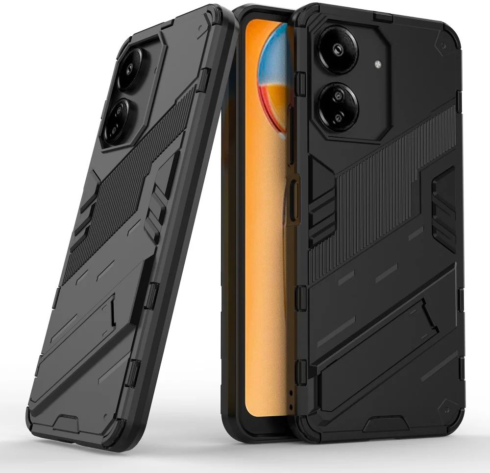 Xiaomi Redmi 13C / Poco C65 Hoesje Shockproof Kickstand Zwart afbeelding 5