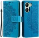 Xiaomi Redmi 13C / Poco C65 Hoesje Mandala Book Case Pasjeshouder Blauw afbeelding 1