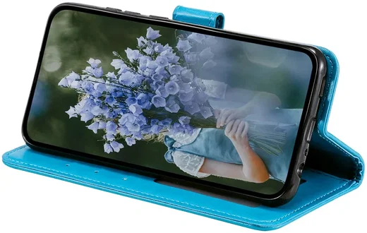 Xiaomi Redmi 13C / Poco C65 Hoesje Mandala Book Case Pasjeshouder Blauw afbeelding 3