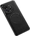 OnePlus 12 Hoesje MagSafe Kunstleer Back Cover Zwart