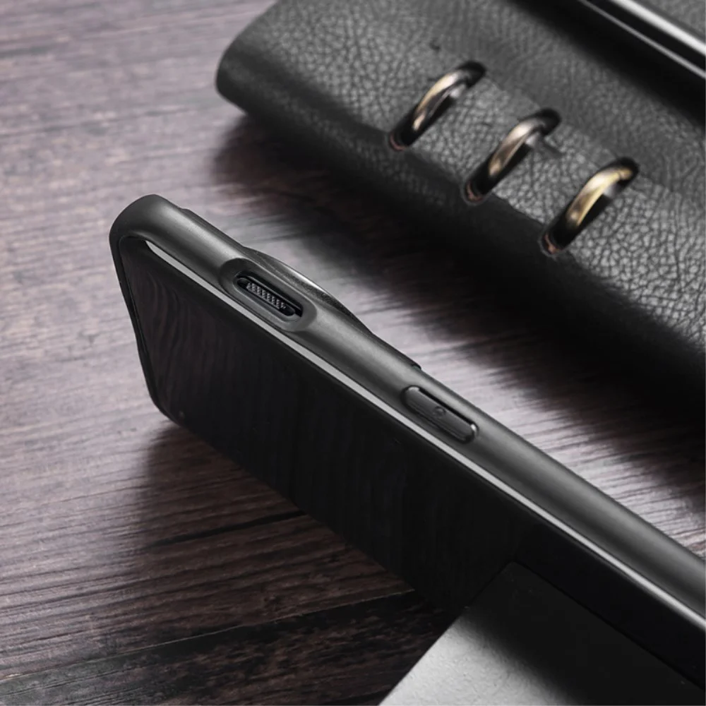 OnePlus 12 Hoesje MagSafe Kunstleer Back Cover Zwart afbeelding 4