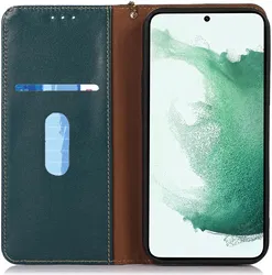 KHAZNEH Samsung Galaxy A35 Hoesje RFID Book Case Leer Groen afbeelding