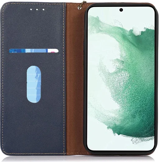 KHAZNEH Samsung Galaxy A35 Hoesje RFID Book Case Leer Blauw afbeelding 1