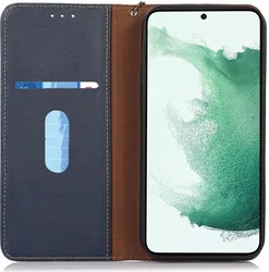 KHAZNEH Samsung Galaxy A35 Hoesje RFID Book Case Leer Blauw afbeelding