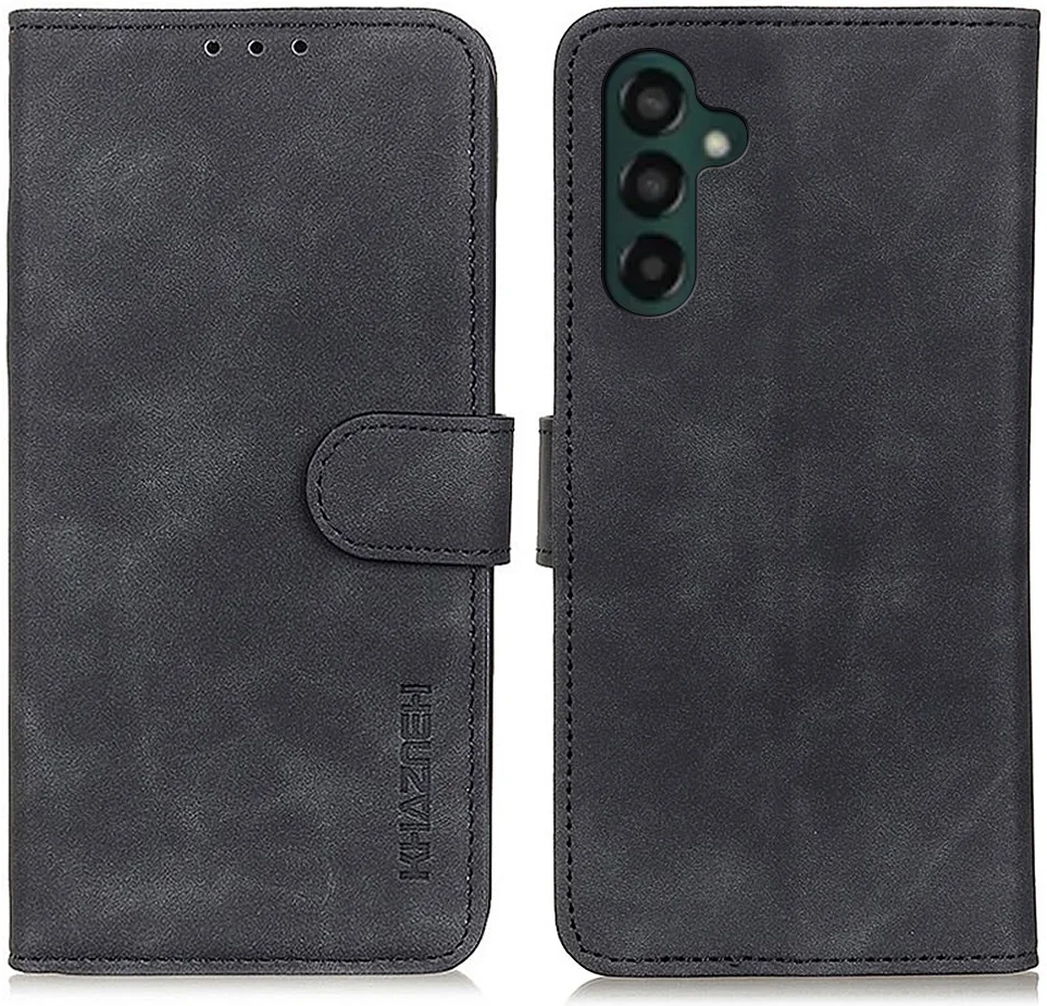 KHAZNEH Samsung Galaxy A35 Hoesje Retro Wallet Book Case Zwart afbeelding 2