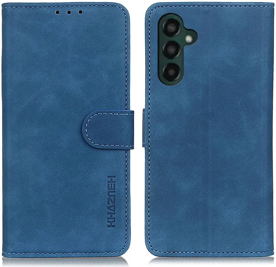 KHAZNEH Samsung Galaxy A35 Hoesje Retro Wallet Book Case Blauw afbeelding 2