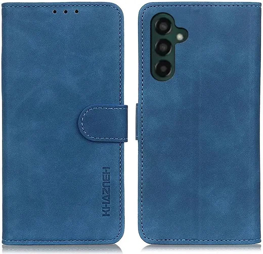 KHAZNEH Samsung Galaxy A35 Hoesje Retro Wallet Book Case Blauw afbeelding 2