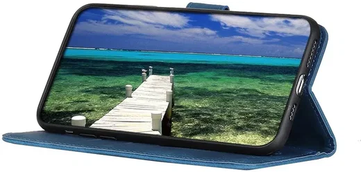 KHAZNEH Samsung Galaxy A35 Hoesje Retro Wallet Book Case Blauw afbeelding 3