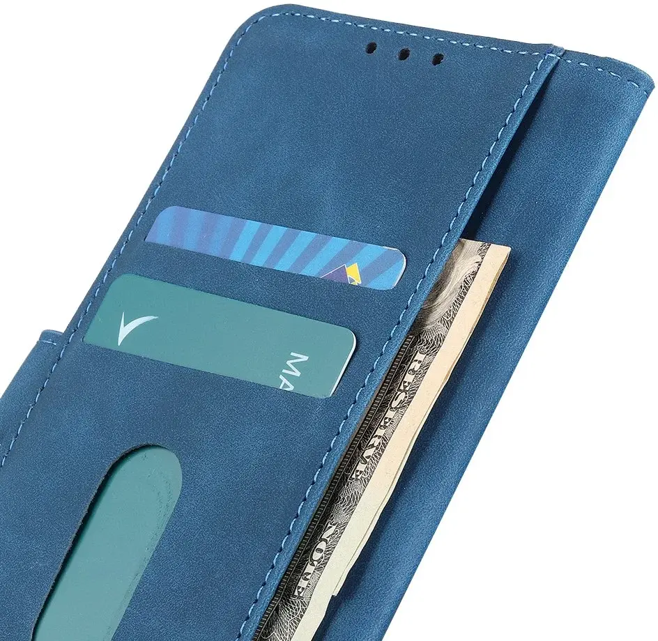 KHAZNEH Samsung Galaxy A35 Hoesje Retro Wallet Book Case Blauw afbeelding 6