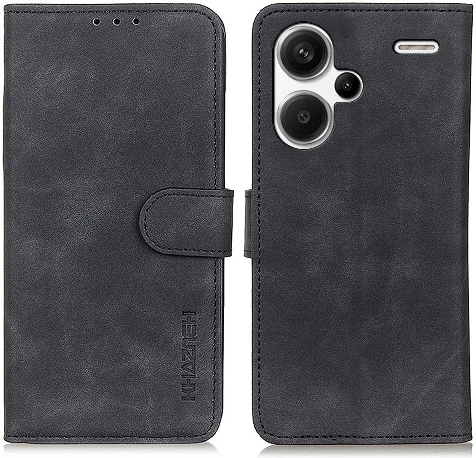 KHAZNEH Xiaomi Redmi Note 13 Pro Plus Hoesje Wallet Book Case Zwart afbeelding 2