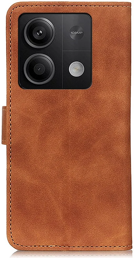 KHAZNEH Xiaomi Redmi Note 13 5G Hoesje Retro Wallet Book Case Bruin afbeelding 8