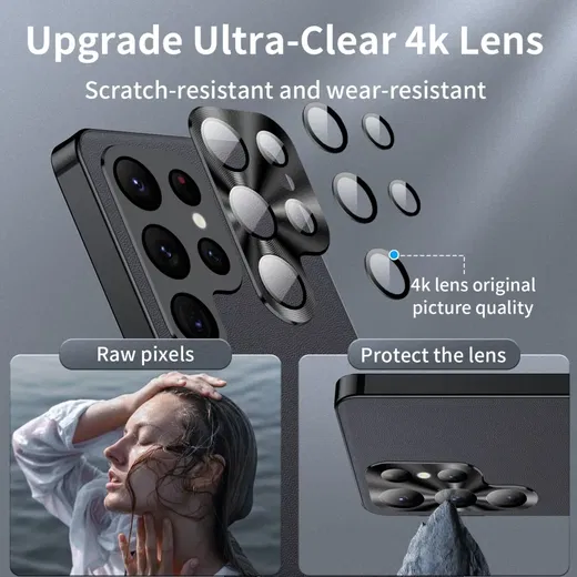 Samsung Galaxy S24 Ultra Hoesje met MagSafe Metalen Frame Zwart afbeelding 8