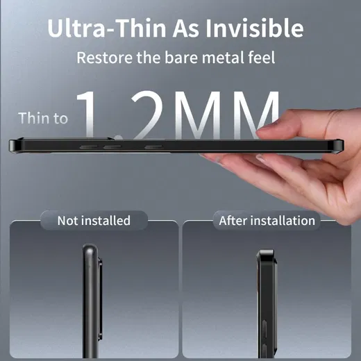 Samsung Galaxy S24 Ultra Hoesje met MagSafe Metalen Frame Zwart afbeelding 9