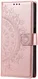 Samsung Galaxy A55 Hoesje Mandala Book Case met Pasjeshouder Roze Goud afbeelding 5
