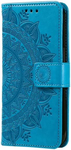 Samsung Galaxy A55 Hoesje Mandala Book Case met Pasjeshouder Blauw afbeelding 5