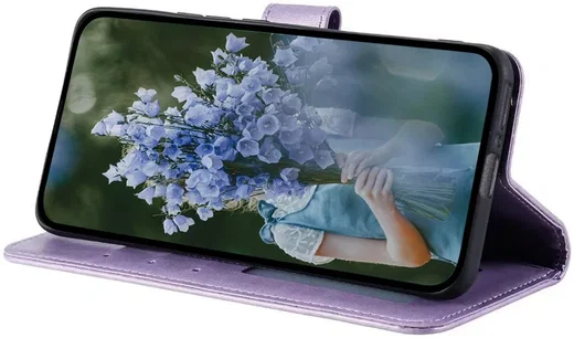 Samsung Galaxy A55 Hoesje Mandala Book Case met Pasjeshouder Paars afbeelding 3