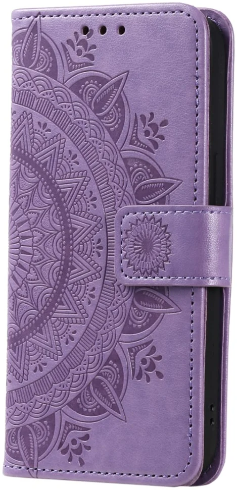 Samsung Galaxy A55 Hoesje Mandala Book Case met Pasjeshouder Paars afbeelding 5
