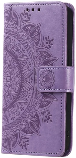 Samsung Galaxy A55 Hoesje Mandala Book Case met Pasjeshouder Paars afbeelding 5