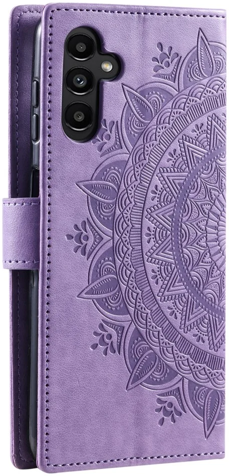 Samsung Galaxy A55 Hoesje Mandala Book Case met Pasjeshouder Paars afbeelding 6