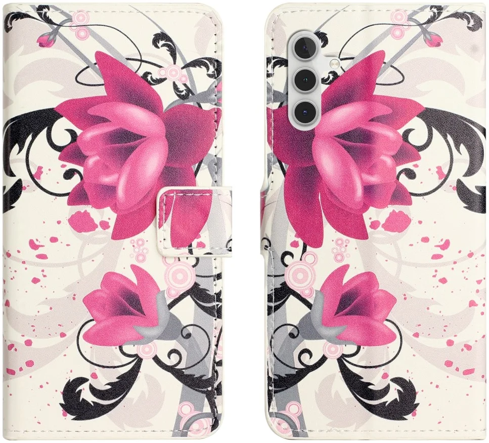 Samsung Galaxy A55 Hoesje Portemonnee Book Case Flower Print afbeelding 1